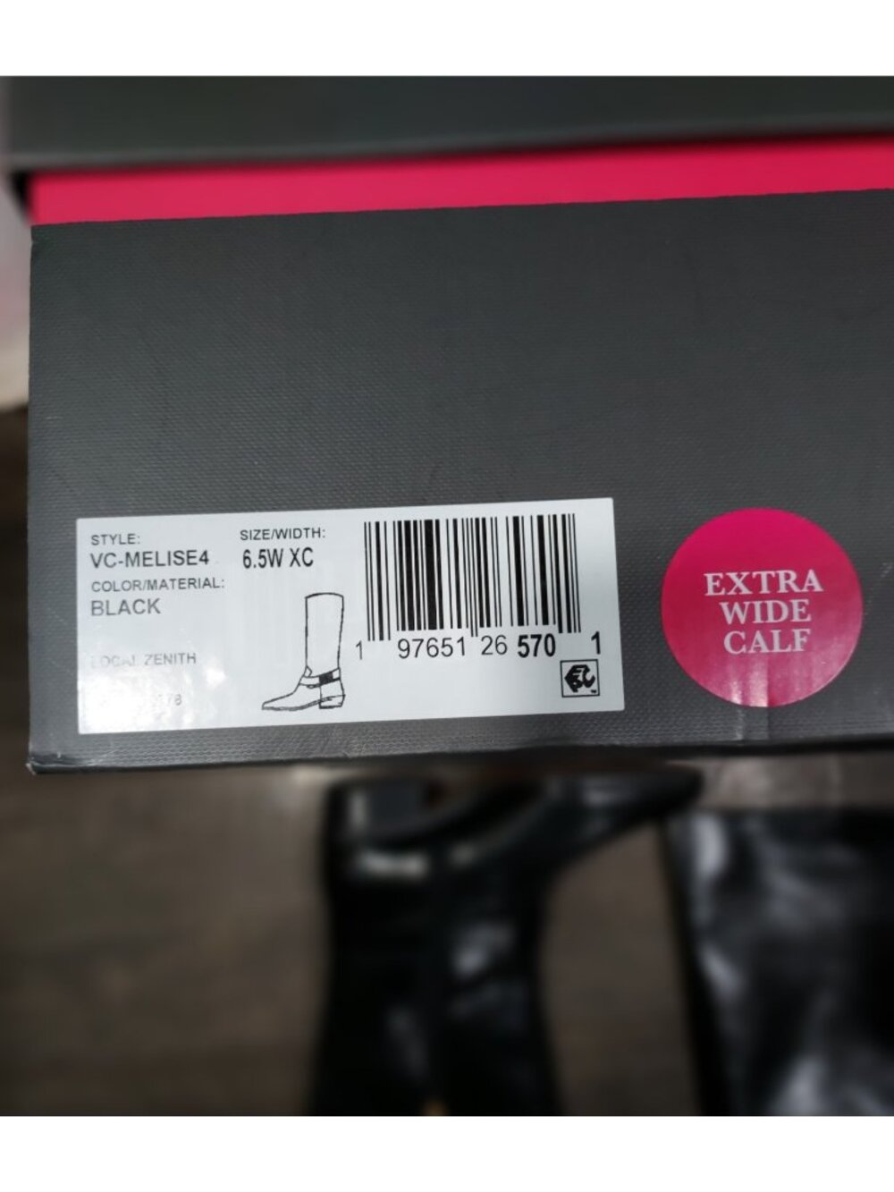 Vince Camuto Melise Extra Wide Calf Black Leather Knee High Boots Size 6.5 W NWT - Picture 6 of 9
